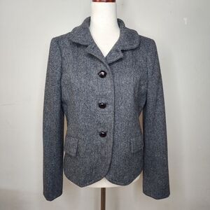 J. Crew Gray Herringbone Blazer